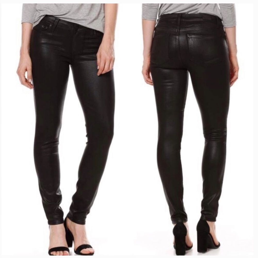 PAIGE Jeans Size 26 Peg Skinny Black Coated Skinny Jeans 🖤🖤